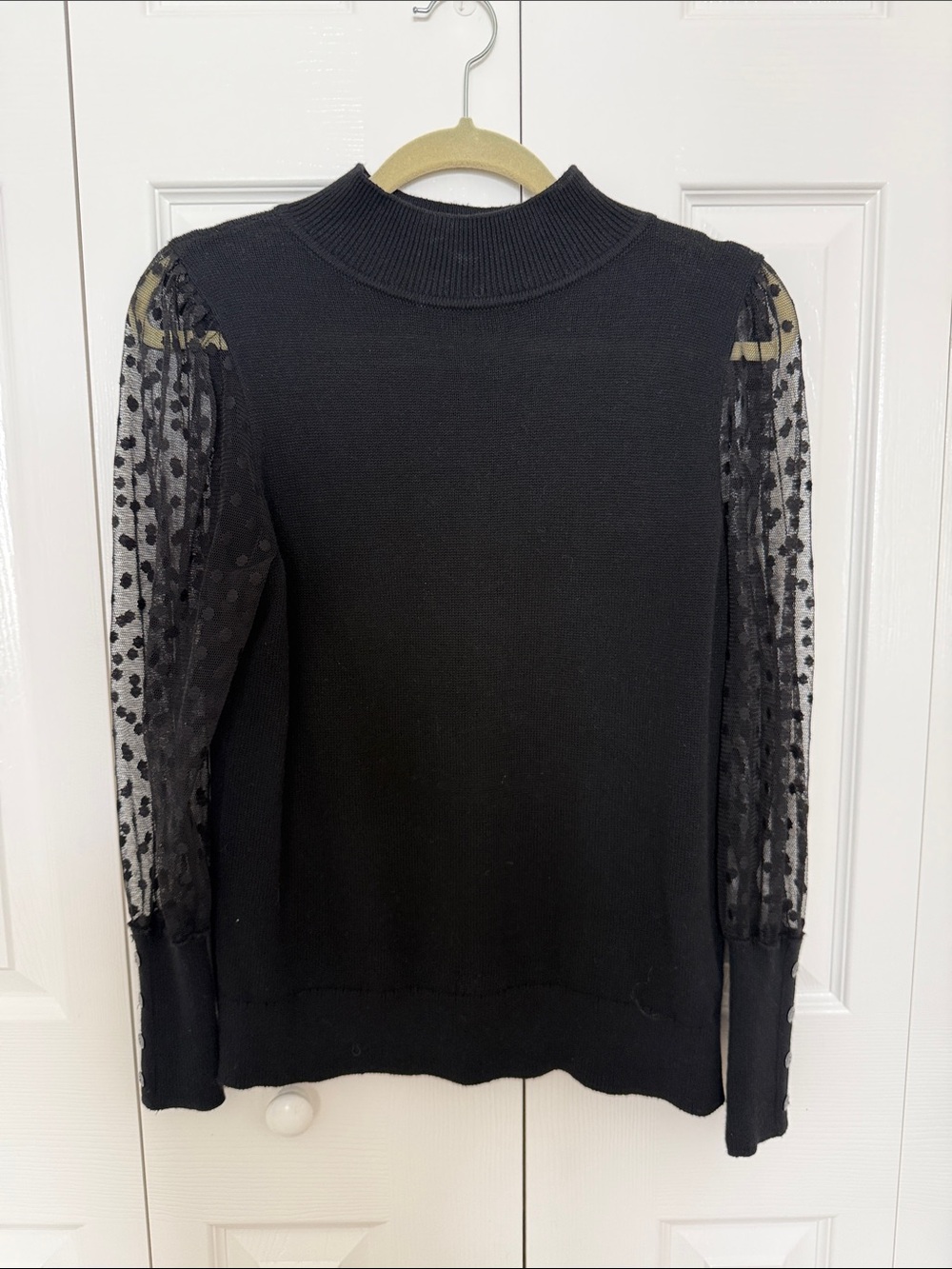 Talbots Black Ribbed Mock Neck Sweater